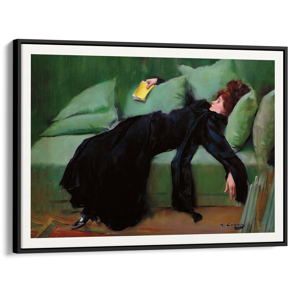 A Decadent Young Woman | Spain A4 210 X 297Mm 8.3 11.7 Inches / Canvas Floating Frame: Black Timber