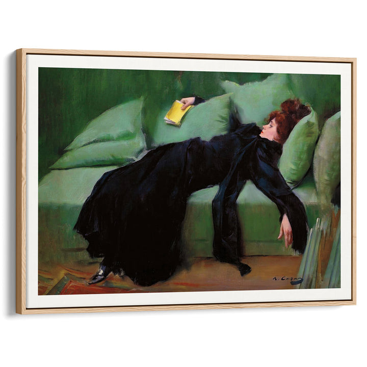 A Decadent Young Woman | Spain A4 210 X 297Mm 8.3 11.7 Inches / Canvas Floating Frame: Natural Oak