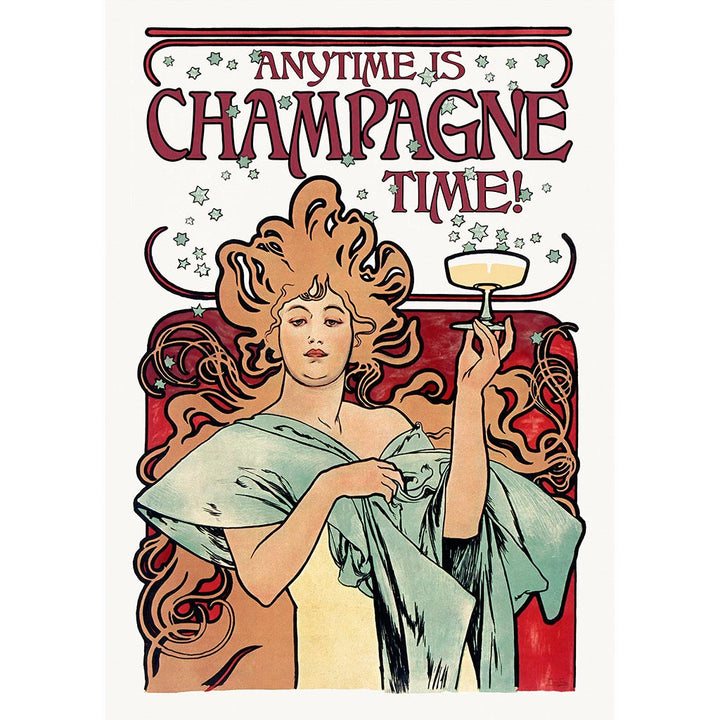 Anytime Is Champagne Time | Worldwide A4 210 X 297Mm 8.3 11.7 Inches / Unframed Print Art