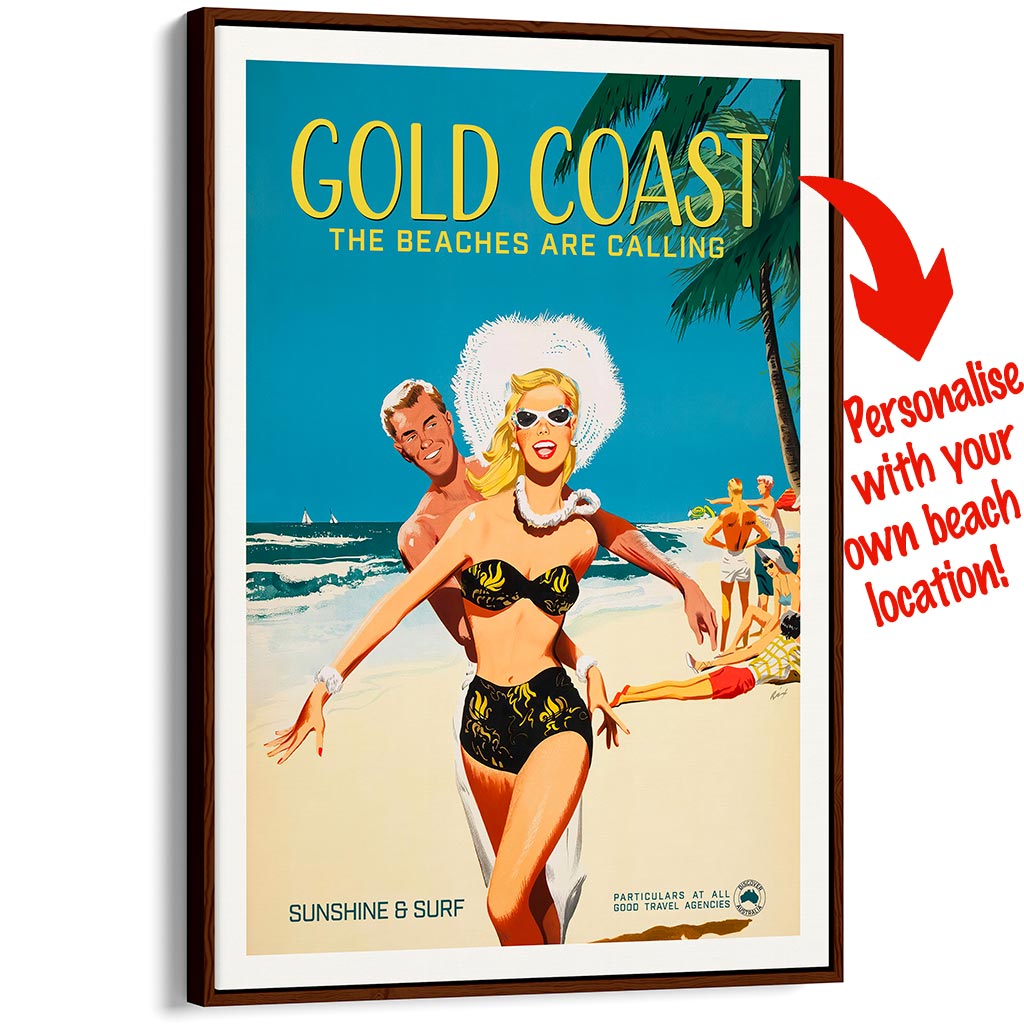 Your Own Beach Location | Personalise It Or Keep Gold Coast! A3 297 X 420Mm 11.7 16.5 Inches /