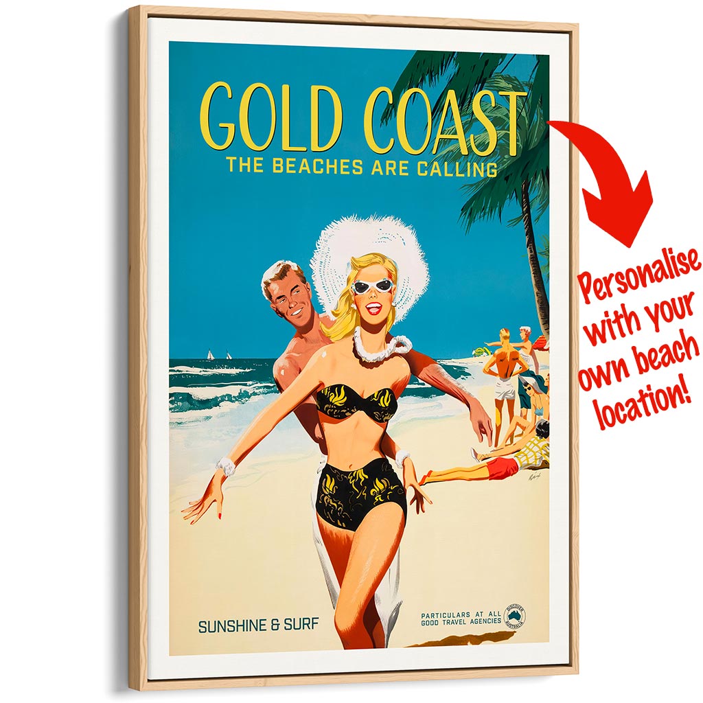 Your Own Beach Location | Personalise It Or Keep Gold Coast! A3 297 X 420Mm 11.7 16.5 Inches /