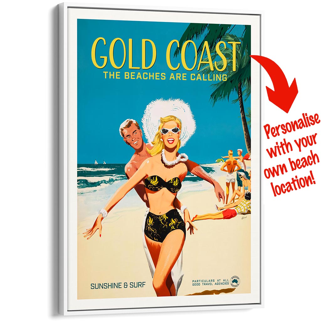 Your Own Beach Location | Personalise It Or Keep Gold Coast! A3 297 X 420Mm 11.7 16.5 Inches /