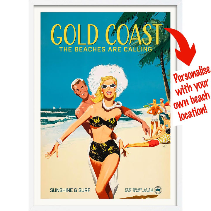 Your Own Beach Location | Personalise It Or Keep Gold Coast! A3 297 X 420Mm 11.7 16.5 Inches /