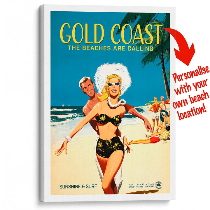 Your Own Beach Location | Personalise It Or Keep Gold Coast! A3 297 X 420Mm 11.7 16.5 Inches /