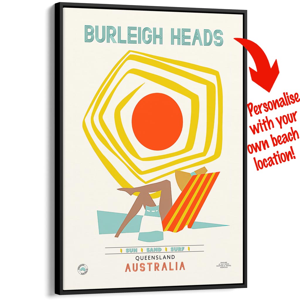 Your Own Beach Location | Personalise It Or Keep Burleigh Heads A3 297 X 420Mm 11.7 16.5 Inches /