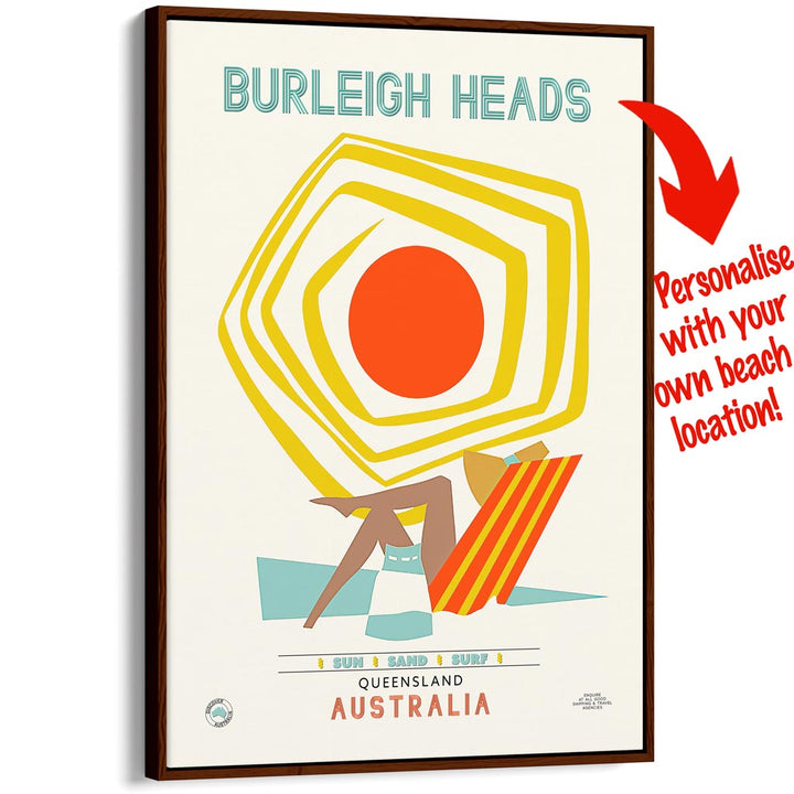 Your Own Beach Location | Personalise It Or Keep Burleigh Heads A3 297 X 420Mm 11.7 16.5 Inches /