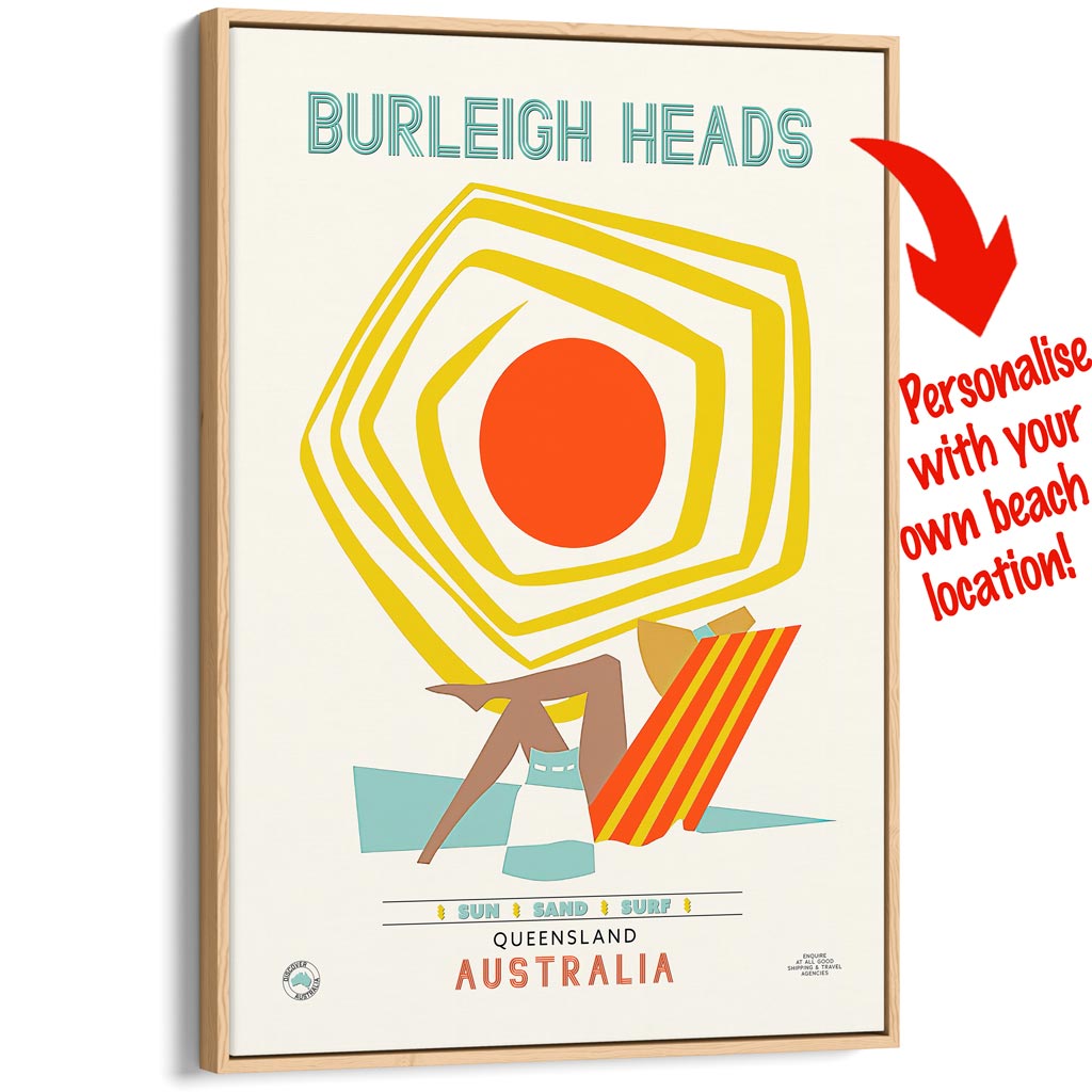 Your Own Beach Location | Personalise It Or Keep Burleigh Heads A3 297 X 420Mm 11.7 16.5 Inches /