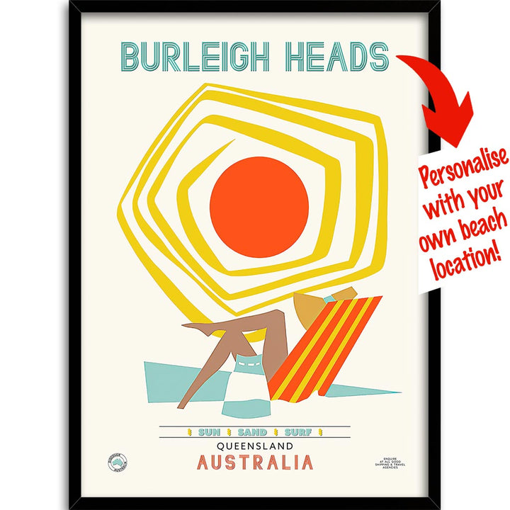 Your Own Beach Location | Personalise It Or Keep Burleigh Heads A3 297 X 420Mm 11.7 16.5 Inches /