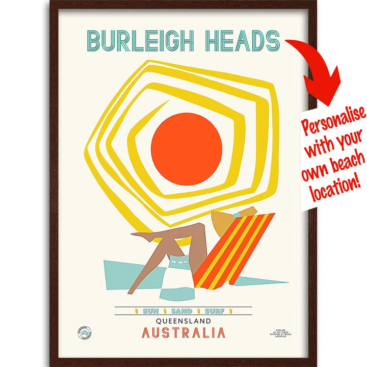 Your Own Beach Location | Personalise It Or Keep Burleigh Heads A3 297 X 420Mm 11.7 16.5 Inches /