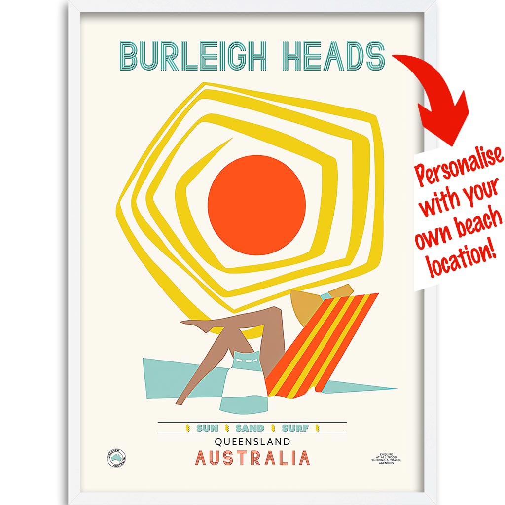 Your Own Beach Location | Personalise It Or Keep Burleigh Heads A3 297 X 420Mm 11.7 16.5 Inches /