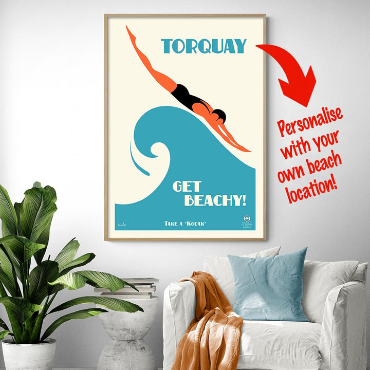 Your Own Beach Location | Personalise It Or Keep Torquay Print Art