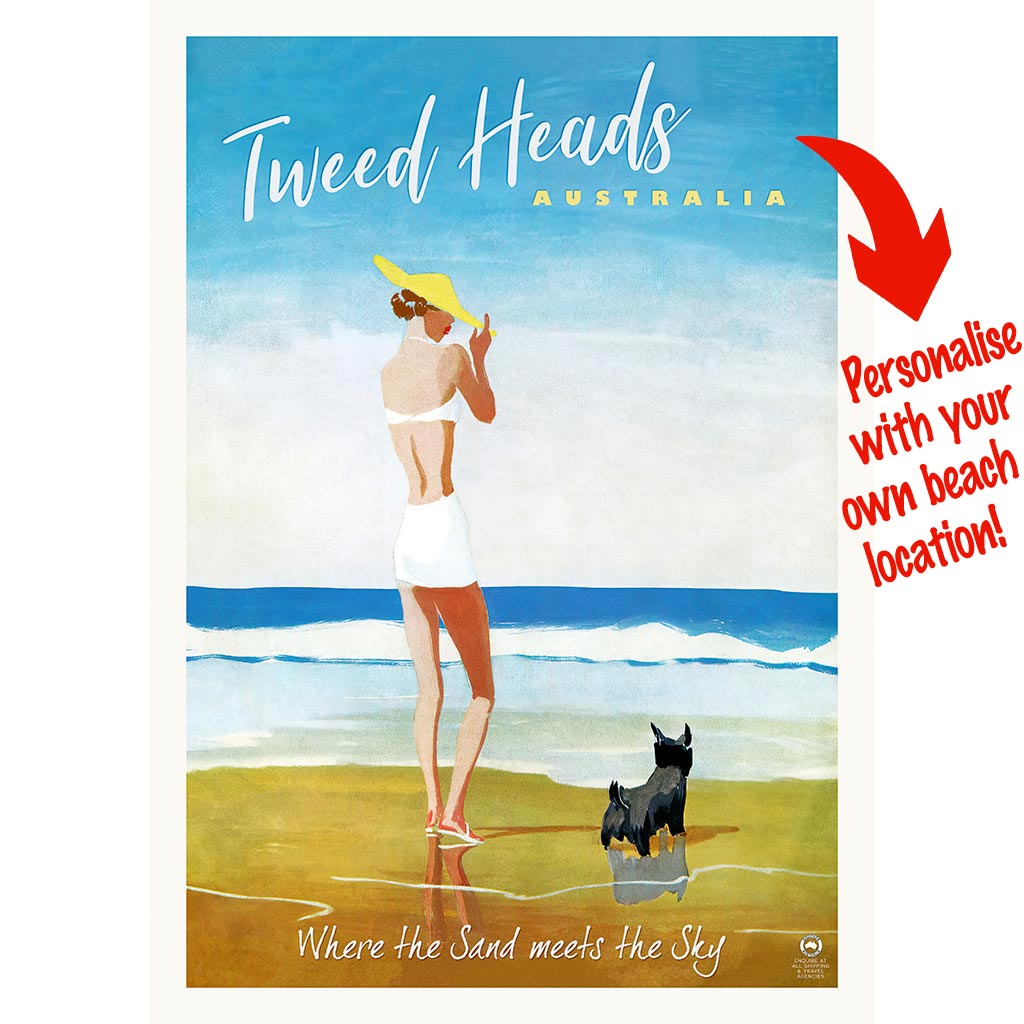 Your Own Beach Location | Personalise It Or Keep Tweed Heads A3 297 X 420Mm 11.7 16.5 Inches /