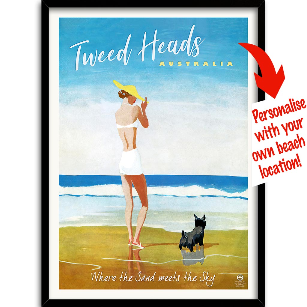 Your Own Beach Location | Personalise It Or Keep Tweed Heads A3 297 X 420Mm 11.7 16.5 Inches /