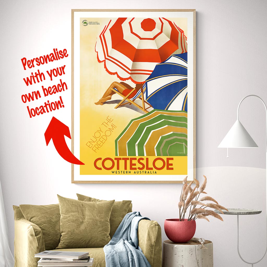 Your Own Beach Location | Personalise It Or Keep Cottesloe Print Art