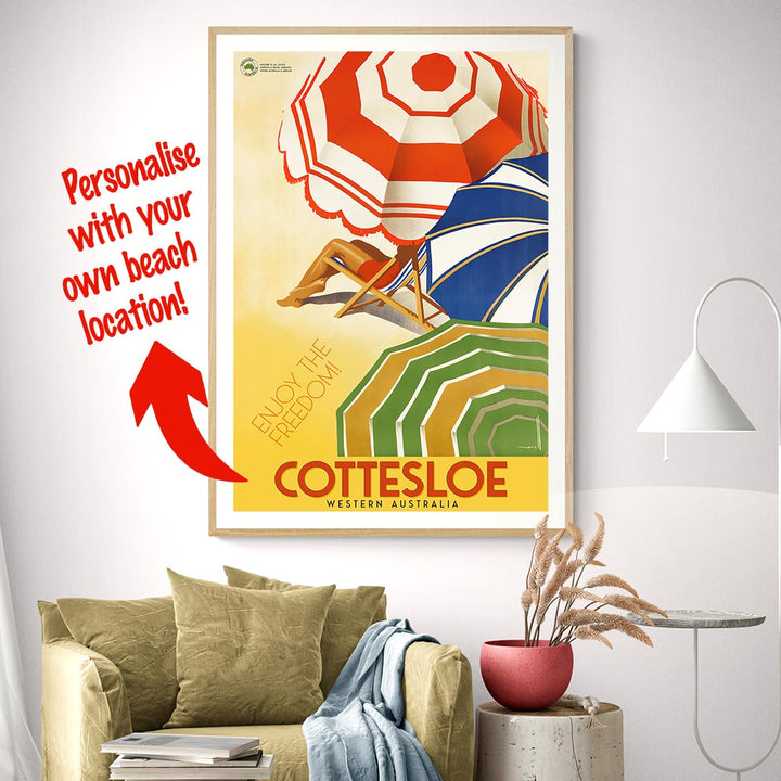 Your Own Beach Location | Personalise It Or Keep Cottesloe Print Art