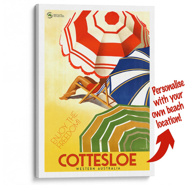 Your Own Beach Location | Personalise It Or Keep Cottesloe A3 297 X 420Mm 11.7 16.5 Inches /