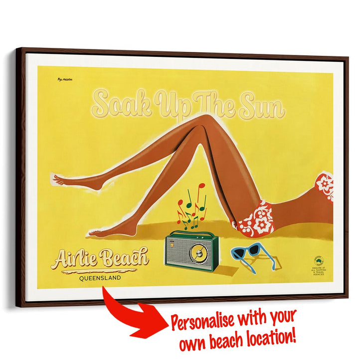 Your Own Beach Location | Personalise It Or Keep Airlie A3 297 X 420Mm 11.7 16.5 Inches / Canvas