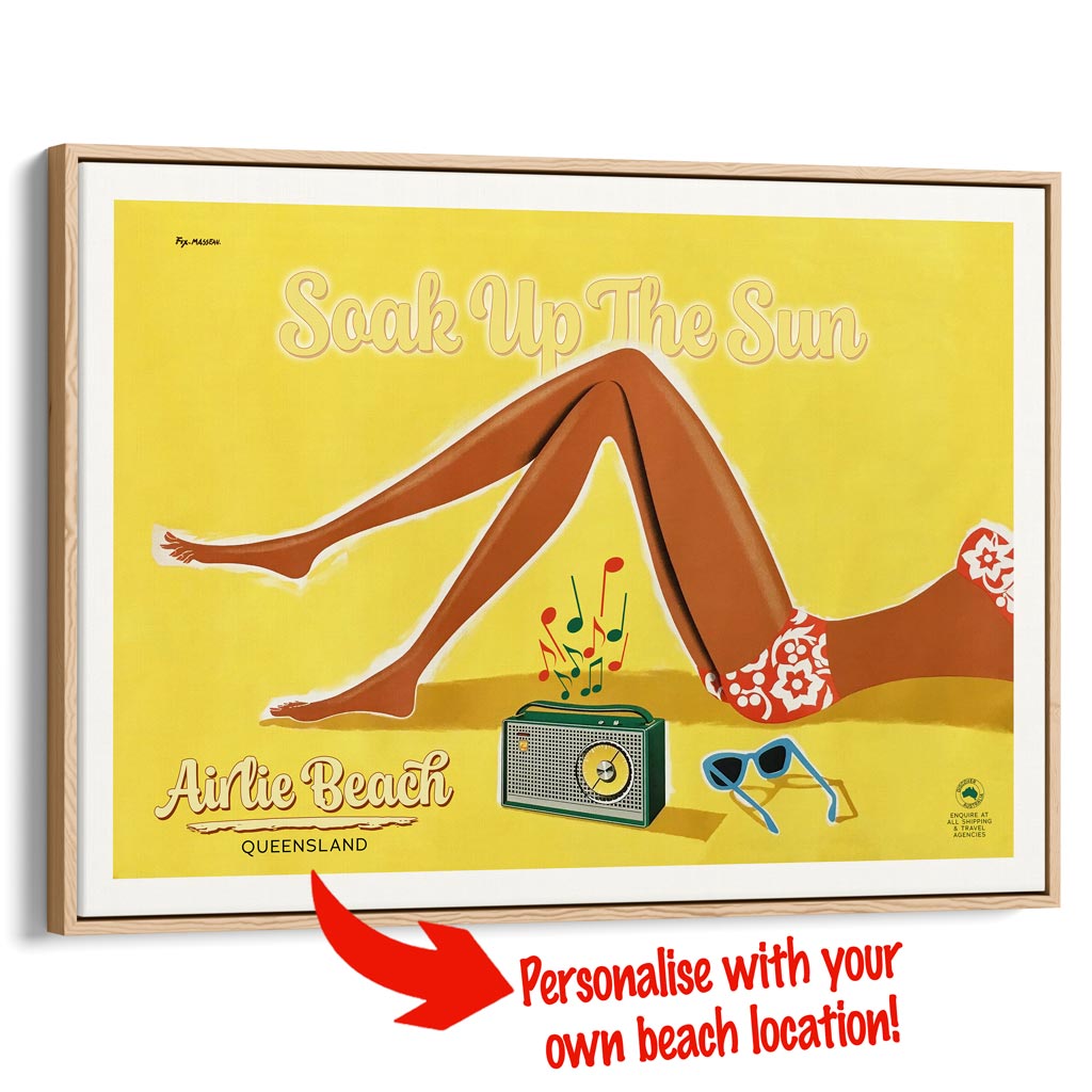 Your Own Beach Location | Personalise It Or Keep Airlie A3 297 X 420Mm 11.7 16.5 Inches / Canvas