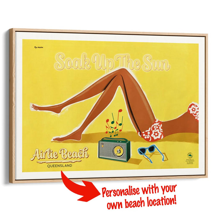 Your Own Beach Location | Personalise It Or Keep Airlie A3 297 X 420Mm 11.7 16.5 Inches / Canvas