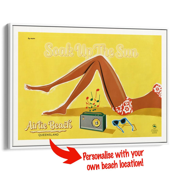 Your Own Beach Location | Personalise It Or Keep Airlie A3 297 X 420Mm 11.7 16.5 Inches / Canvas