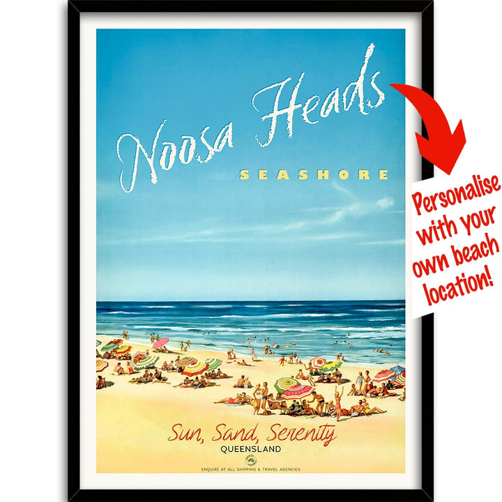 Your Own Beach Location | Personalise It Or Keep Noosa Heads A3 297 X 420Mm 11.7 16.5 Inches /