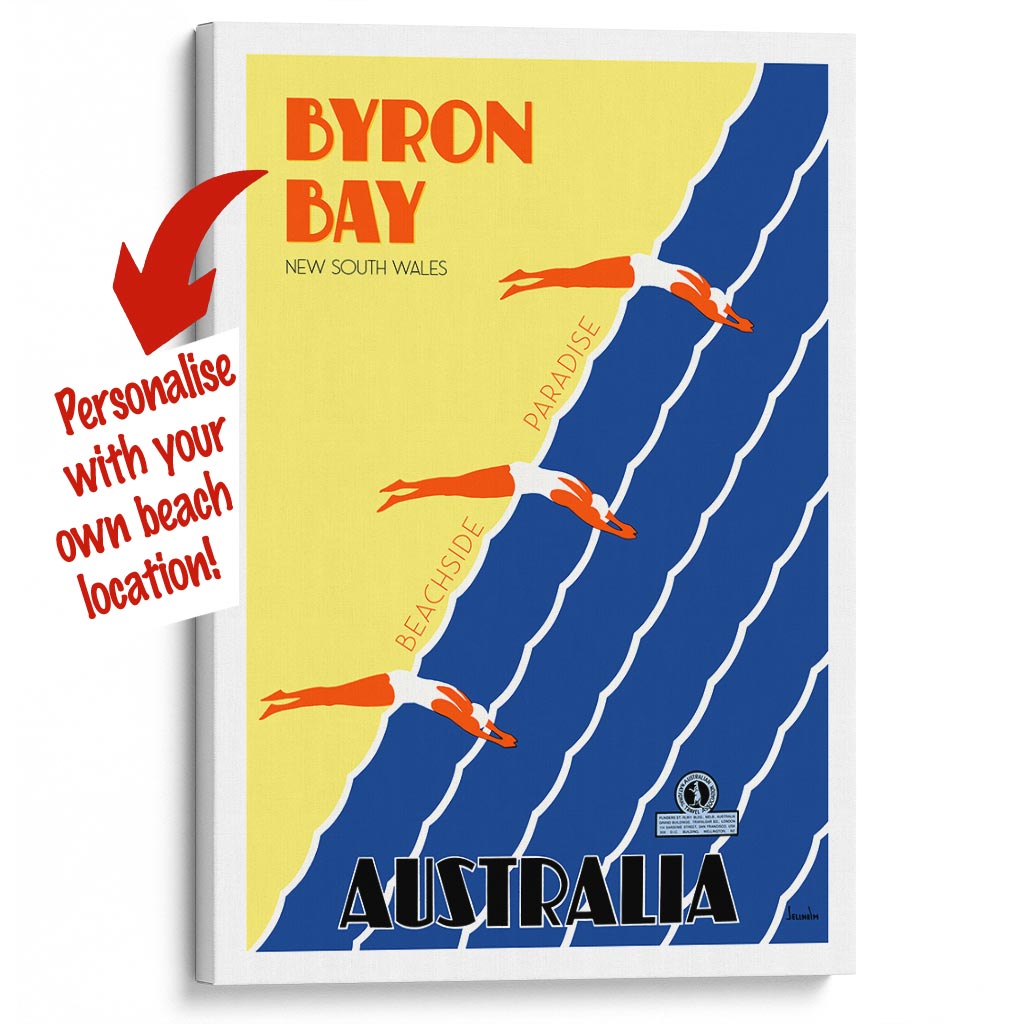 Your Own Beach Location | Personalise It Or Keep Byron Bay A3 297 X 420Mm 11.7 16.5 Inches /