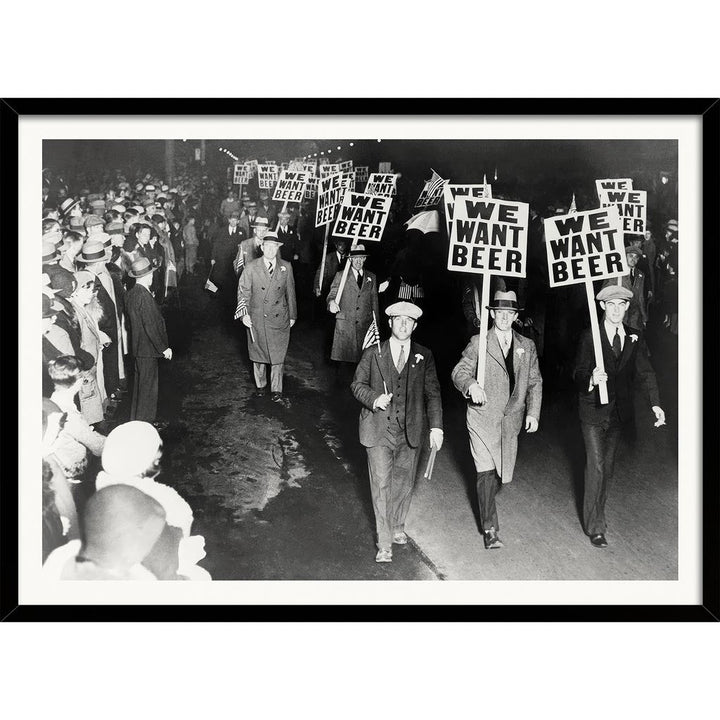 We Want Beer 1932 | Usa A4 210 X 297Mm 8.3 11.7 Inches / Framed Print: Black Timber Print Art