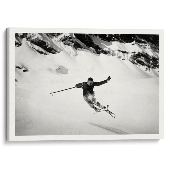 Skiing The Alps | Switzerland A4 210 X 297Mm 8.3 11.7 Inches / Stretched Canvas Print Art