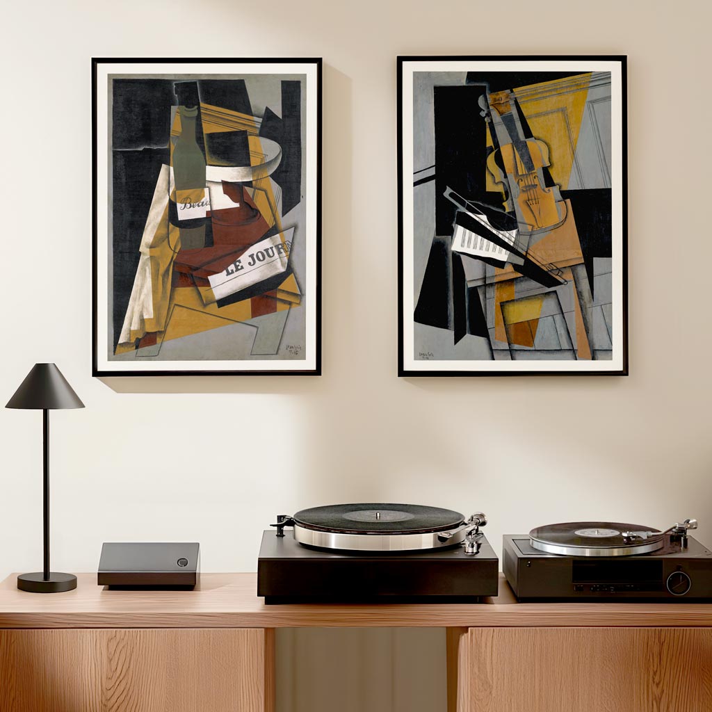 Juan Gris Framed Cubist Wall Art Prints, Set of 2