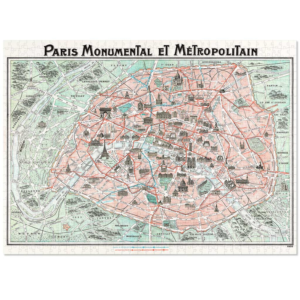 Jigsaw Puzzle | Map Of Paris 1932 Jigsaw Puzzle