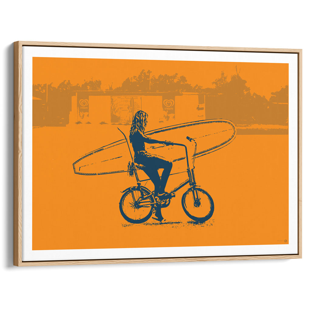 Grom Dragster | Australia A3 297 X 420Mm 11.7 16.5 Inches / Canvas Floating Frame - Natural Oak