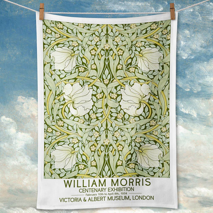 Linen Tea Towel | William Morris Pimpernel Linen Tea Towel