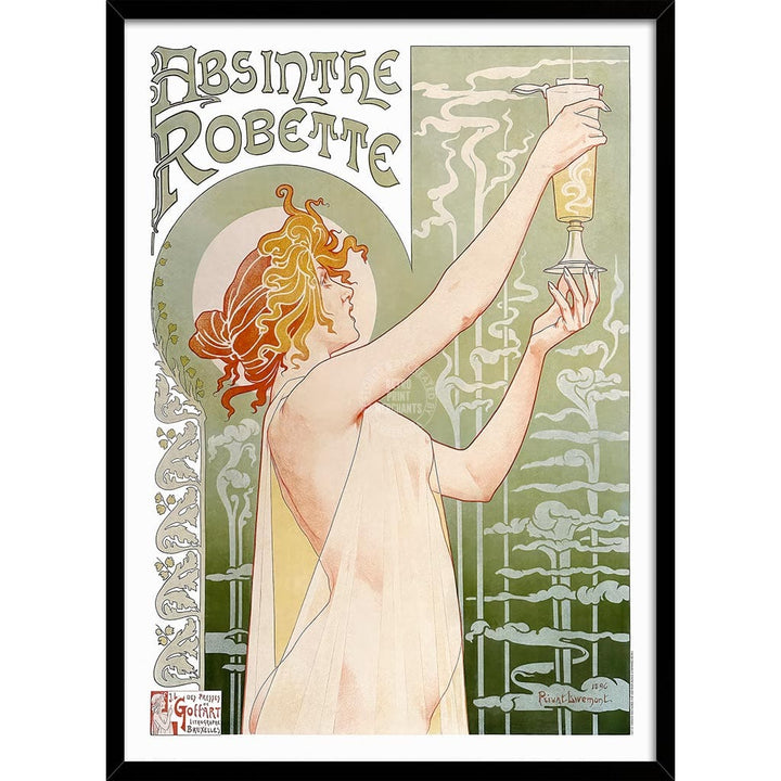 Absinthe Robette | France A3 297 X 420Mm 11.7 16.5 Inches / Framed Print: Black Timber Print Art