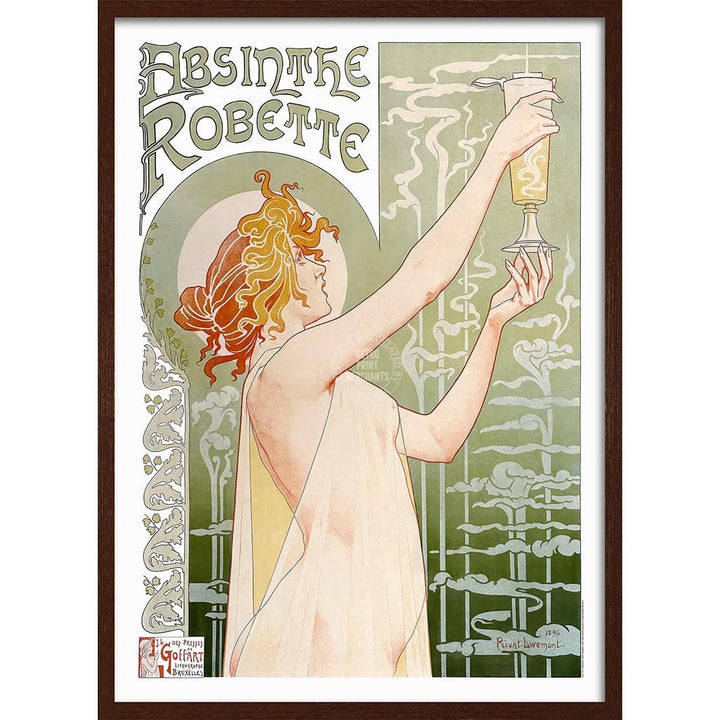 Absinthe Robette | France A3 297 X 420Mm 11.7 16.5 Inches / Framed Print: Chocolate Oak Timber