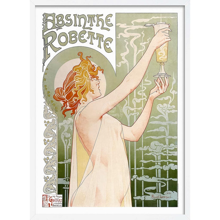 Absinthe Robette | France A3 297 X 420Mm 11.7 16.5 Inches / Framed Print: White Timber Print Art