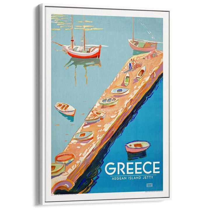 Aegean Islands | Greece A3 297 X 420Mm 11.7 16.5 Inches / Canvas Floating Frame - White Timber Print