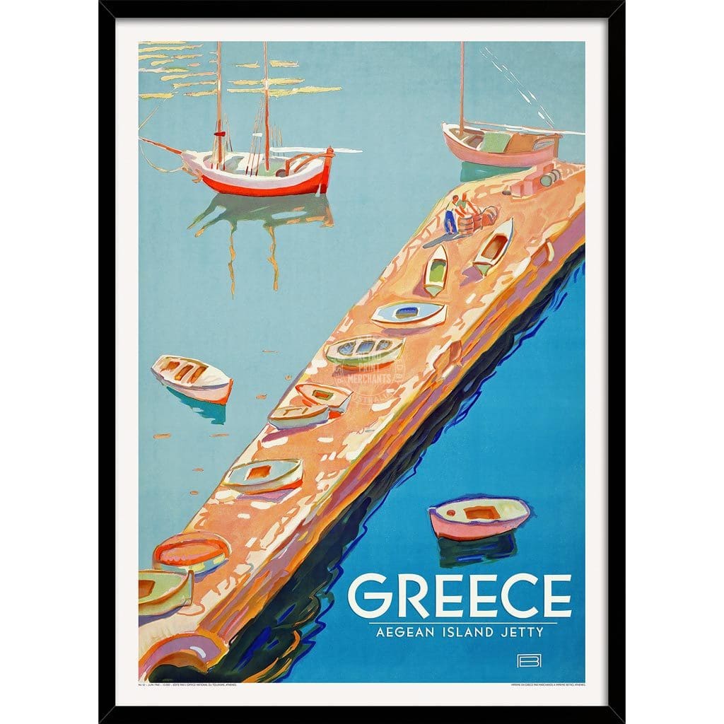Aegean Islands | Greece A3 297 X 420Mm 11.7 16.5 Inches / Framed Print - Black Timber Art