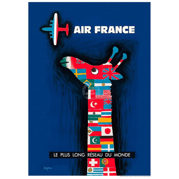 Air France | 422Mm X 295Mm 16.6 11.6 A3 / Unframed Print Art