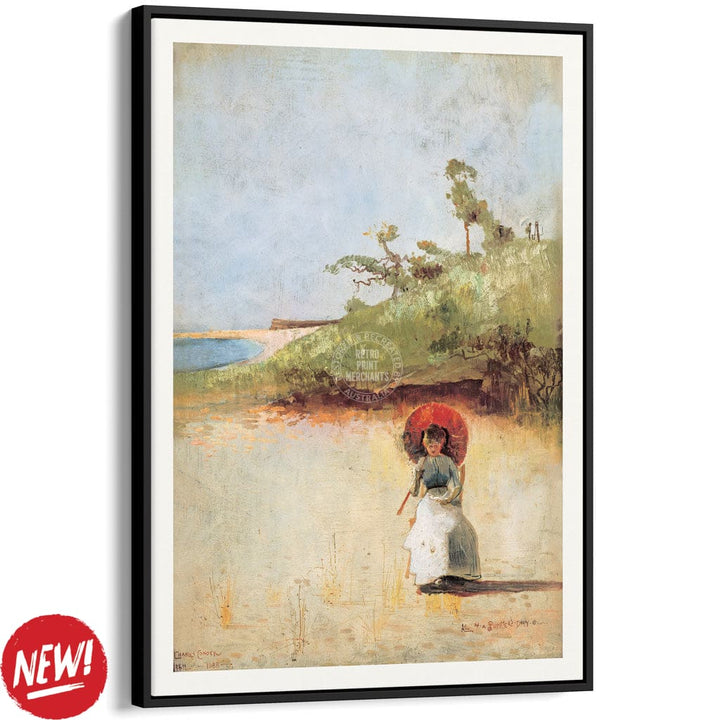 All On A Summer’s Day | Australia A3 297 X 420Mm 11.7 16.5 Inches / Canvas Floating Frame: Black