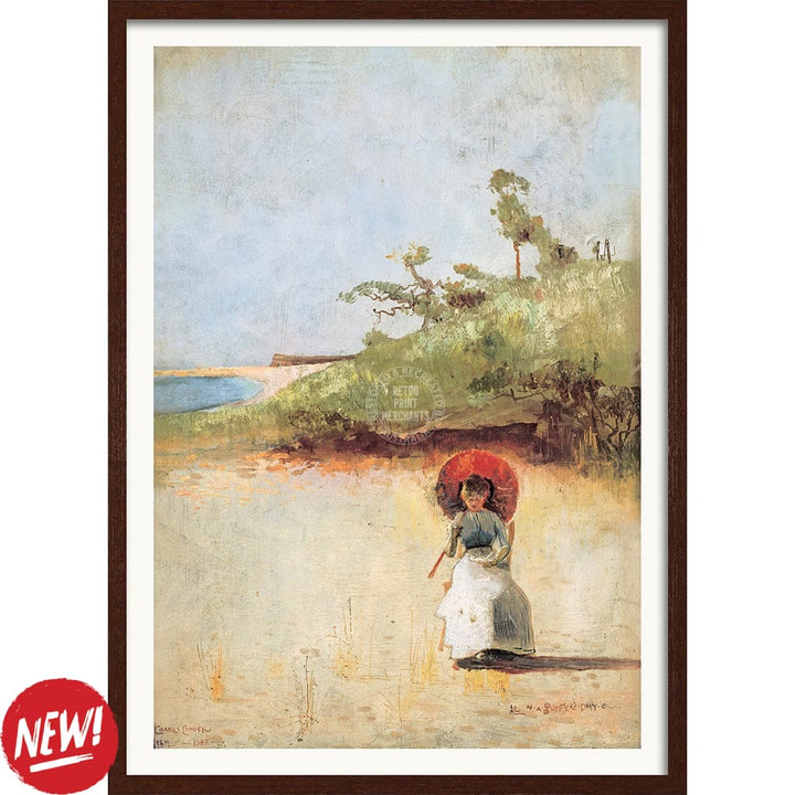 All On A Summer’s Day | Australia A3 297 X 420Mm 11.7 16.5 Inches / Framed Print: Chocolate Oak