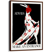 Always Make An Entrance | Worldwide A4 210 X 297Mm 8.3 11.7 Inches / Canvas Floating Frame: