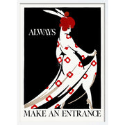 Always Make An Entrance | Worldwide A4 210 X 297Mm 8.3 11.7 Inches / Framed Print: White Timber