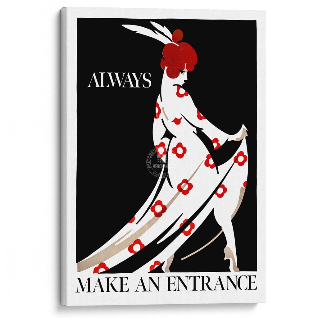 Always Make An Entrance | Worldwide A4 210 X 297Mm 8.3 11.7 Inches / Stretched Canvas Print Art