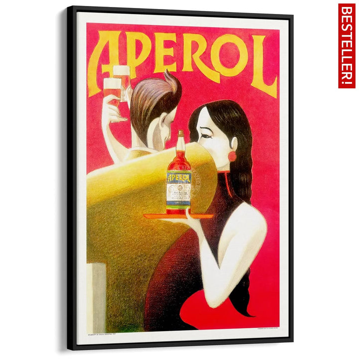 Aperol 1990 | Italy A4 210 X 297Mm 8.3 11.7 Inches / Canvas Floating Frame: Black Timber Print Art