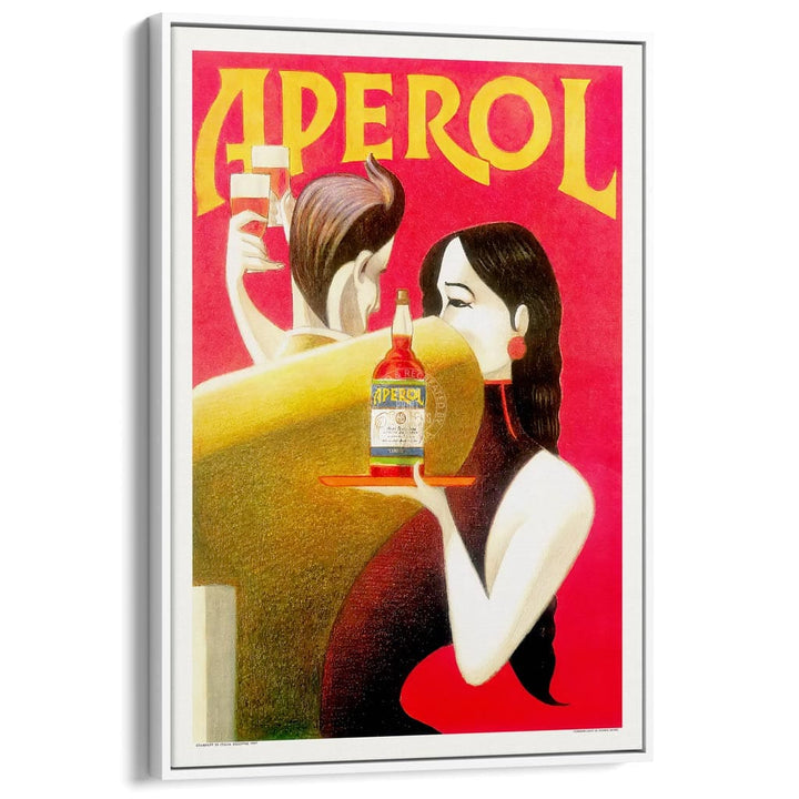 Aperol 1990 | Italy A4 210 X 297Mm 8.3 11.7 Inches / Canvas Floating Frame: White Timber Print Art