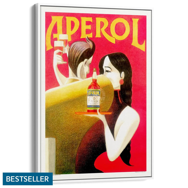 Aperol 1990 | Italy A4 210 X 297Mm 8.3 11.7 Inches / Canvas Floating Frame: White Timber Print Art
