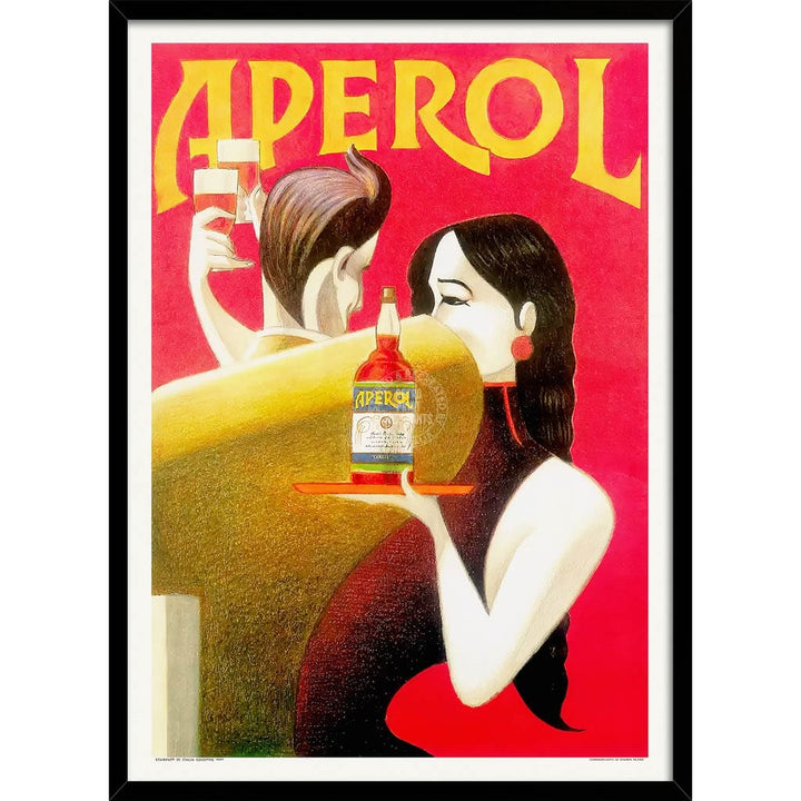 Aperol 1990 | Italy A4 210 X 297Mm 8.3 11.7 Inches / Framed Print: Black Timber Print Art