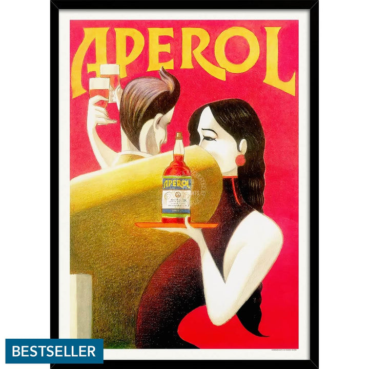 Aperol 1990 | Italy A4 210 X 297Mm 8.3 11.7 Inches / Framed Print: Black Timber Print Art