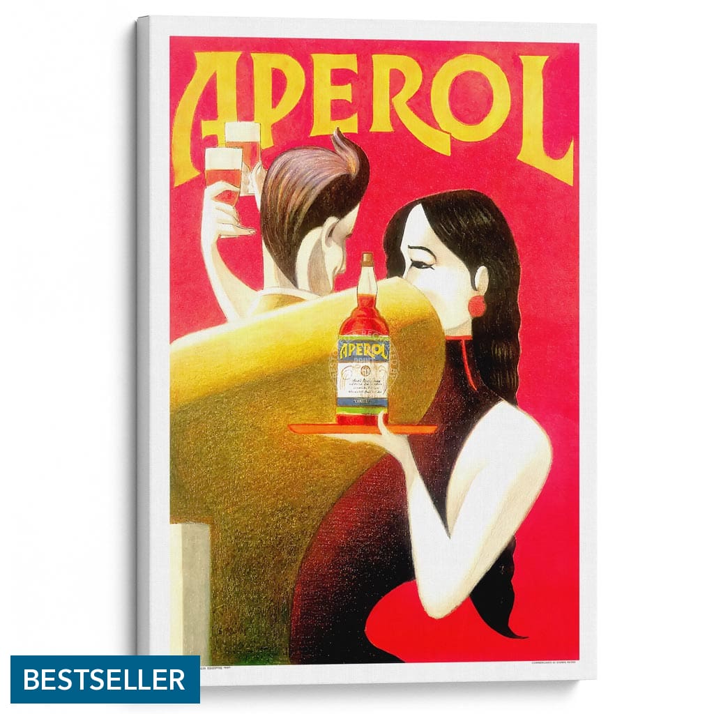 Aperol 1990 | Italy A3 297 X 420Mm 11.7 16.5 Inches / Stretched Canvas Print Art