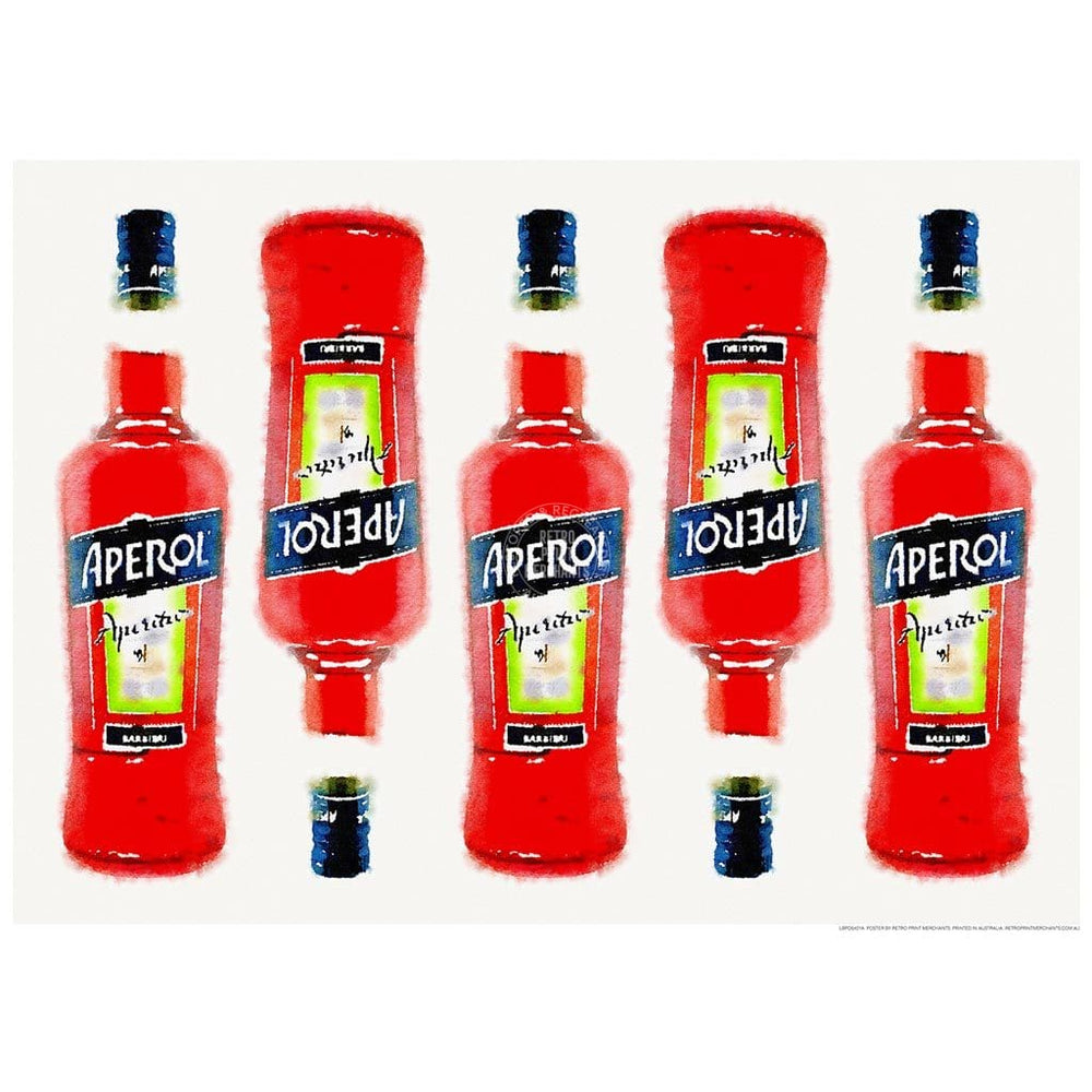 Aperol 5 Bottles | Italy 422Mm X 295Mm 16.6 11.6 A3 / Unframed Print Art